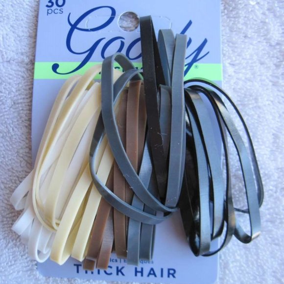30 Goody Secure Hold Flat Wide Elastic Hair Bands - Picture 1 of 7